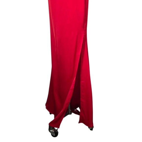 Minuet Red Maxi Dress Front Slit Size XS - Picture 5 of 11